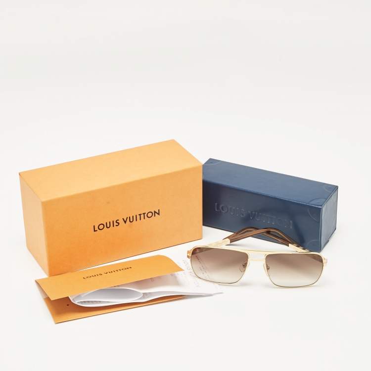 Pre Owned Louis Vuitton Gold/Brown Gradient Z0259U Altitude Sunglasses 
