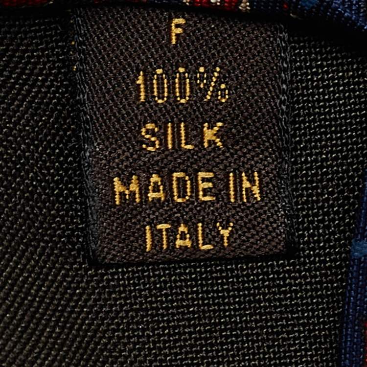 Pre Owned Louis Vuitton Blue Monogram Print Silk Traditional Tie 