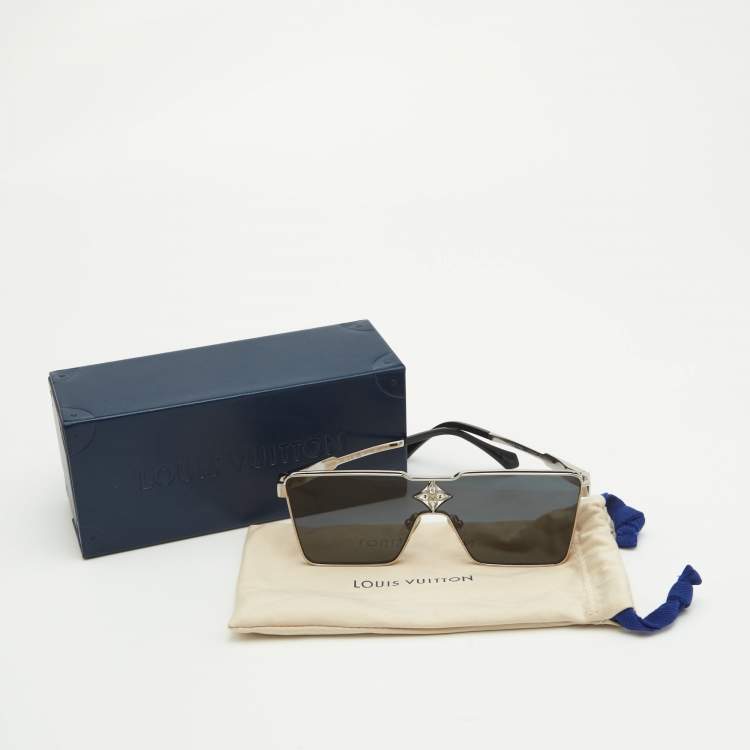 Pre Owned Louis Vuitton SIlver/Black Cyclone Metal Shield Sunglasses