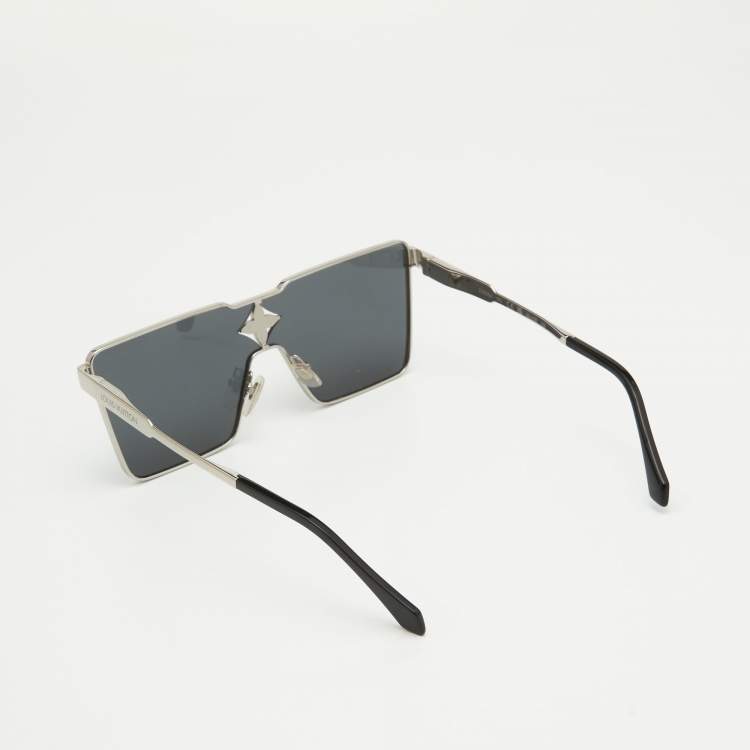 Pre Owned Louis Vuitton SIlver/Black Cyclone Metal Shield Sunglasses