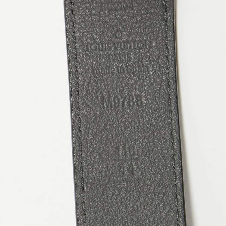 Pre Owned Louis Vuitton Black/Grey Damier Infini Leather Boston Reversible Belt 110 CM