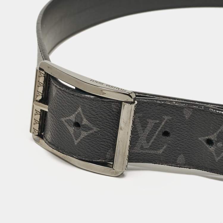 Pre Owned Louis Vuitton Monogram Eclipse Ceinture Buckle Belt 100CM