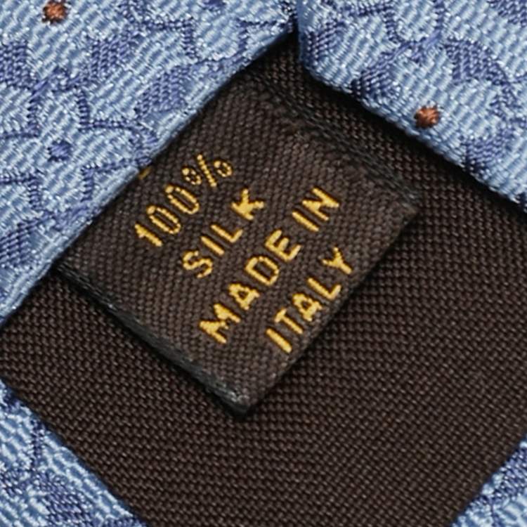 Pre Owned Louis Vuitton Blue Patterned Silk Tie