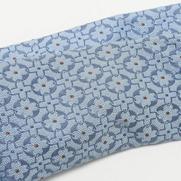 Pre Owned Louis Vuitton Blue Patterned Silk Tie