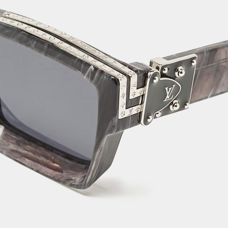 Pre Owned Louis Vuitton Anthracite Grey Marble Z1326E 1.1 Millionaires Sunglasses