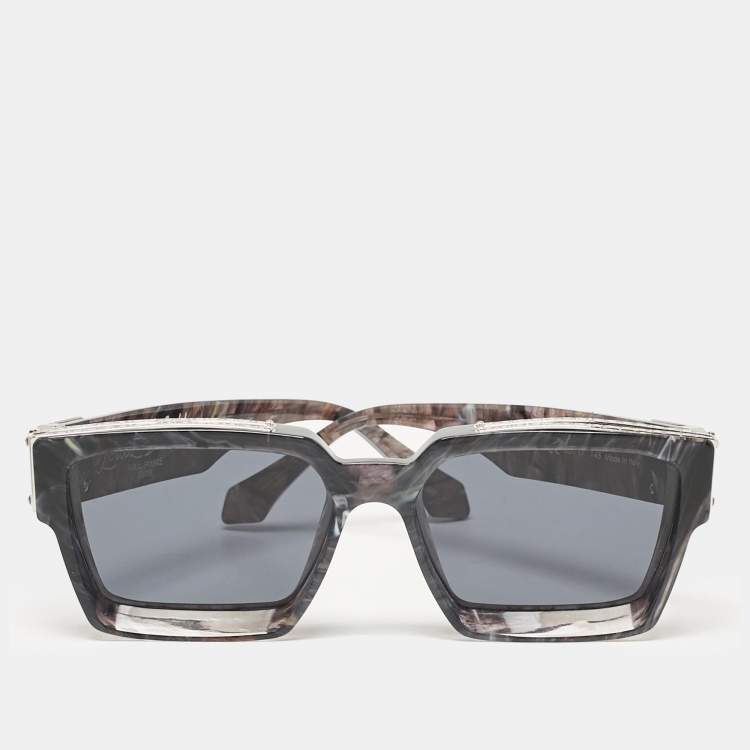 Pre Owned Louis Vuitton Anthracite Grey Marble Z1326E 1.1 Millionaires Sunglasses