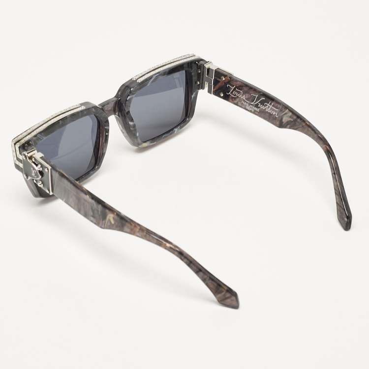 Pre Owned Louis Vuitton Anthracite Grey Marble Z1326E 1.1 Millionaires Sunglasses