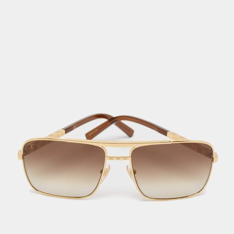 Pre Owned Louis Vuitton Brown/Gold Gradient Altitude Sunglasses