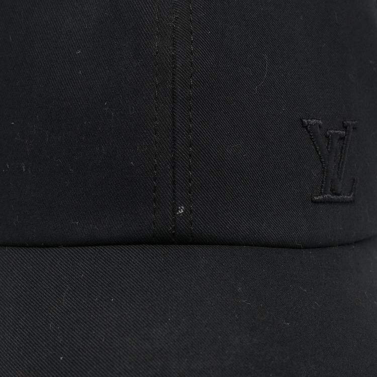 Pre Owned Louis Vuitton Black Cotton and Monogram Mesh Baseball Cap