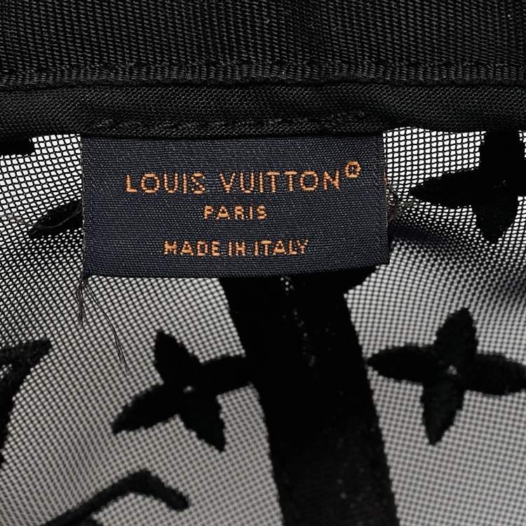 Pre Owned Louis Vuitton Black Cotton and Monogram Mesh Baseball Cap