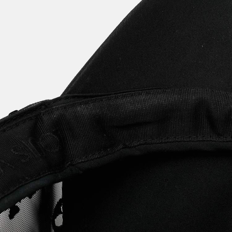 Pre Owned Louis Vuitton Black Cotton and Monogram Mesh Baseball Cap