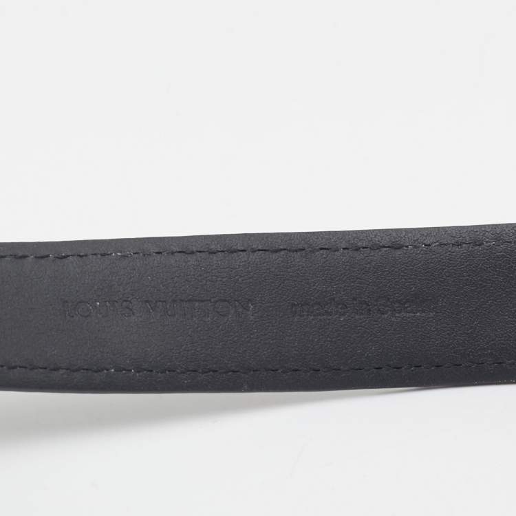 Pre Owned Louis Vuitton LV Slim Canvas Silver Tone Bracelet