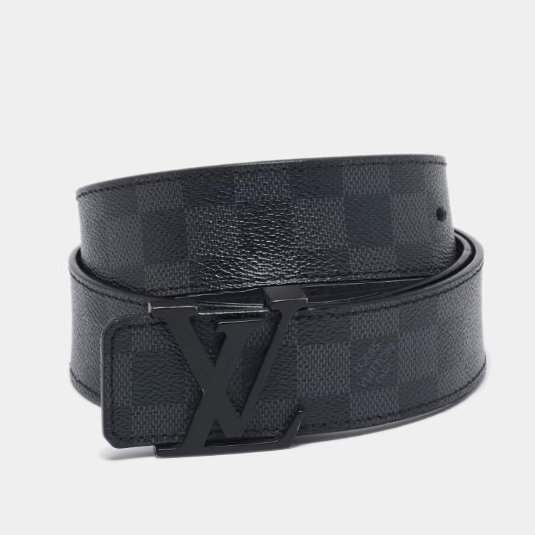 Pre Owned Louis Vuitton Damier Graphite Canvas LV Initiales Belt 95 CM