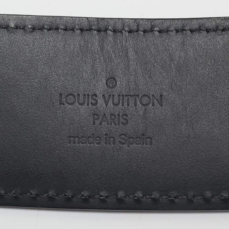 Pre Owned Louis Vuitton Damier Graphite Canvas LV Initiales Belt 95 CM