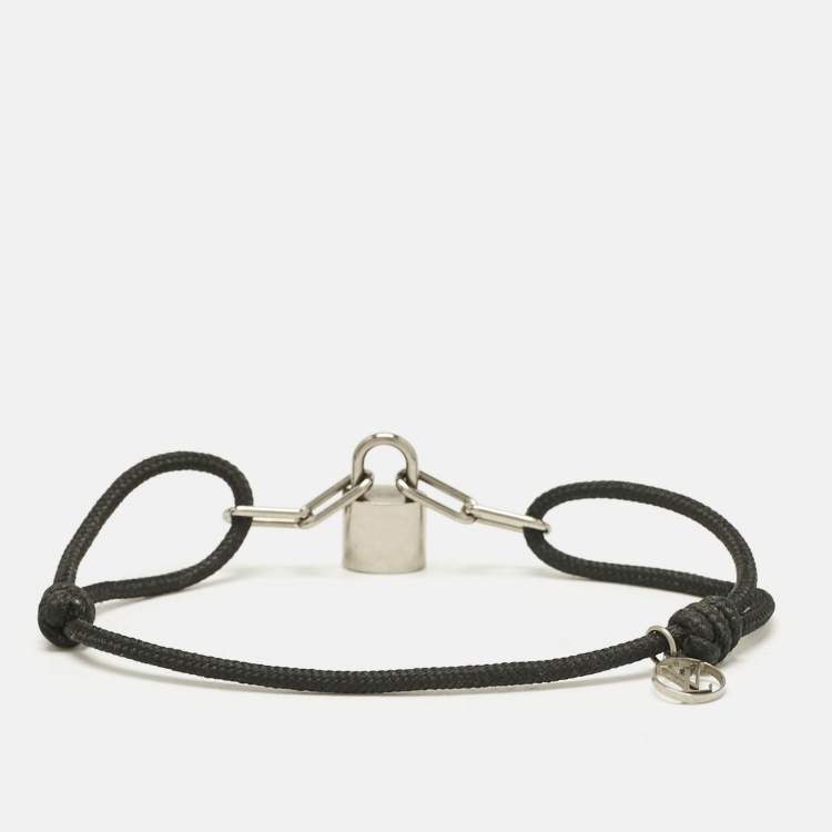 Pre Owned Louis Vuitton Lockit X Virgil Abloh Enamel Titanium Cord Bracelet
