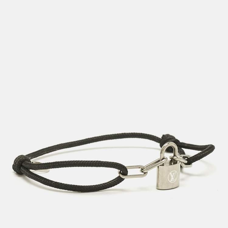 Pre Owned Louis Vuitton Lockit X Virgil Abloh Enamel Titanium Cord Bracelet