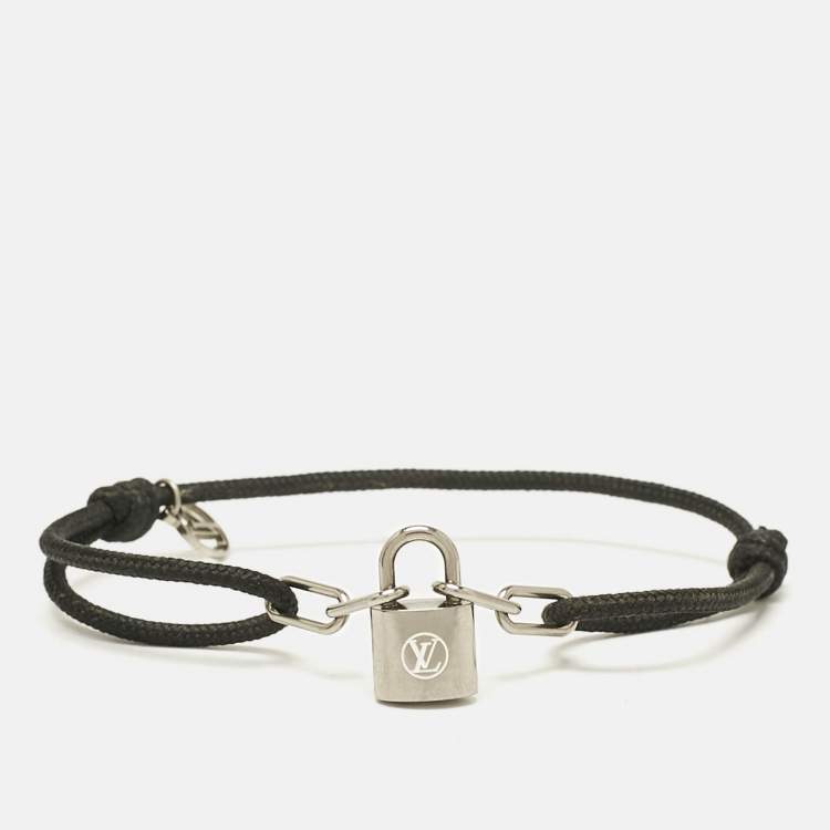 Pre Owned Louis Vuitton Lockit X Virgil Abloh Enamel Titanium Cord Bracelet