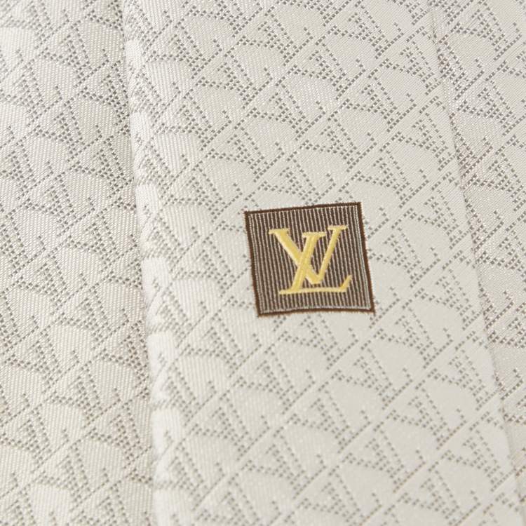 Pre Owned Louis Vuitton Metallic Grey Monogram Silk Tie