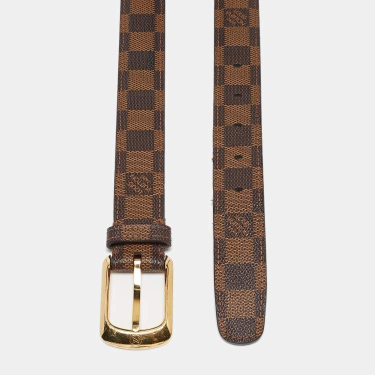 Pre Owned Louis Vuitton Damier Ebene Canvas Buckle Belt 85 CM