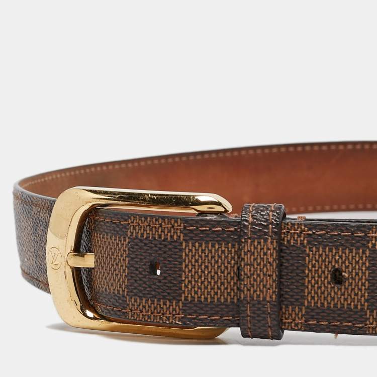 Pre Owned Louis Vuitton Damier Ebene Canvas Buckle Belt 85 CM