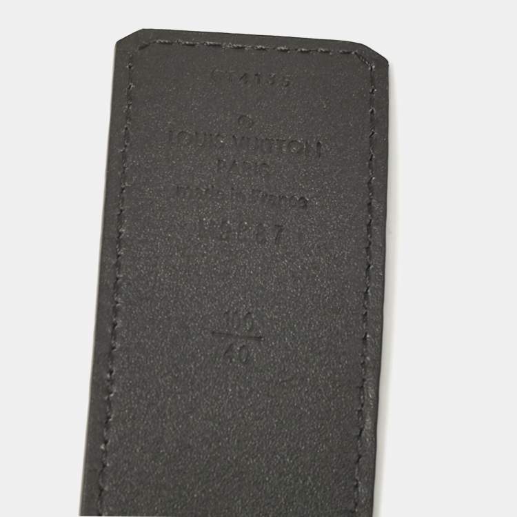 Pre Owned Louis Vuitton Black/Dark Brown Leather LV Initiales Reversible Belt 100CM