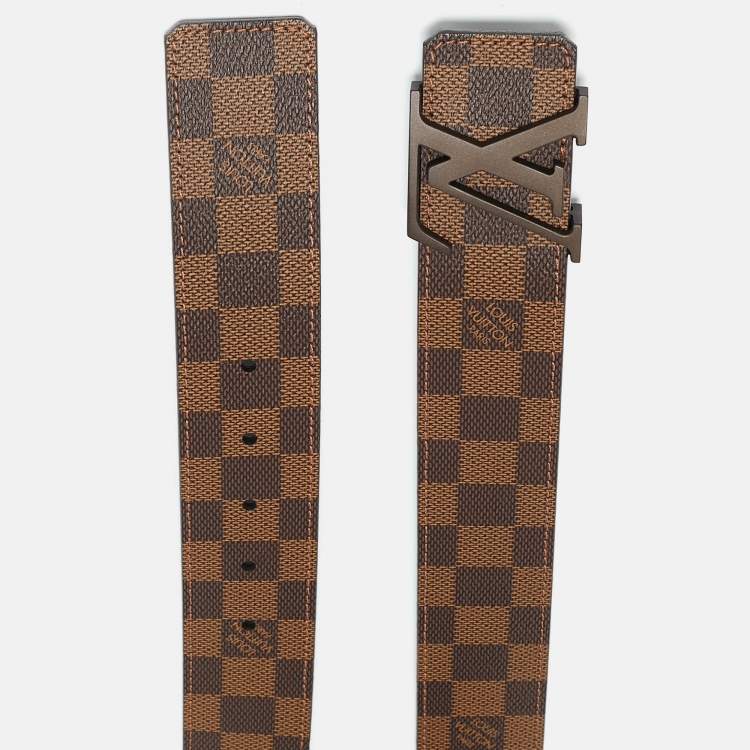 Pre Owned Louis Vuitton Damier Ebene Canvas LV Initiales Belt 95CM