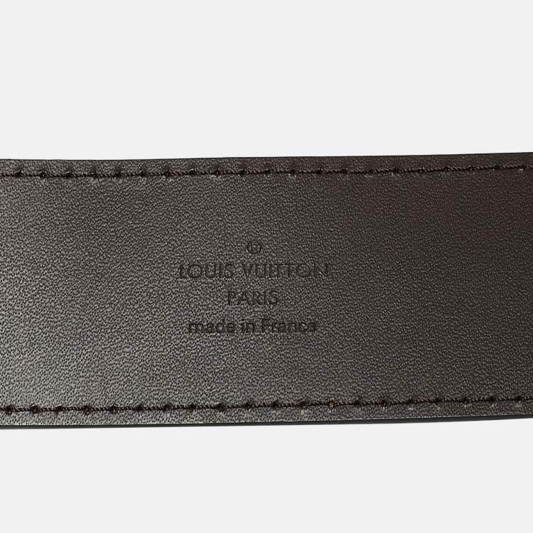 Pre Owned Louis Vuitton Damier Ebene Canvas LV Initiales Belt 95CM