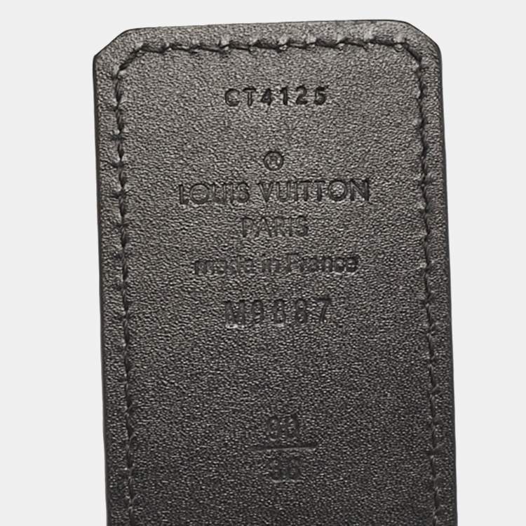 Pre Owned Louis Vuitton Dark Brown/Black Leather LV Initiales Reversible Belt 90CM
