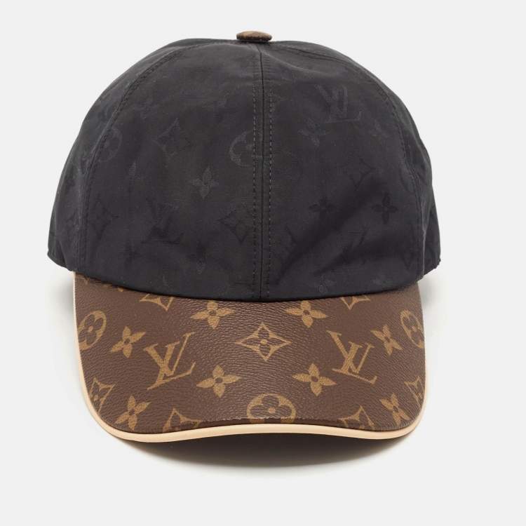 Pre Owned Louis Vuitton Black Polyester and Leather LV Get Ready Cap L
