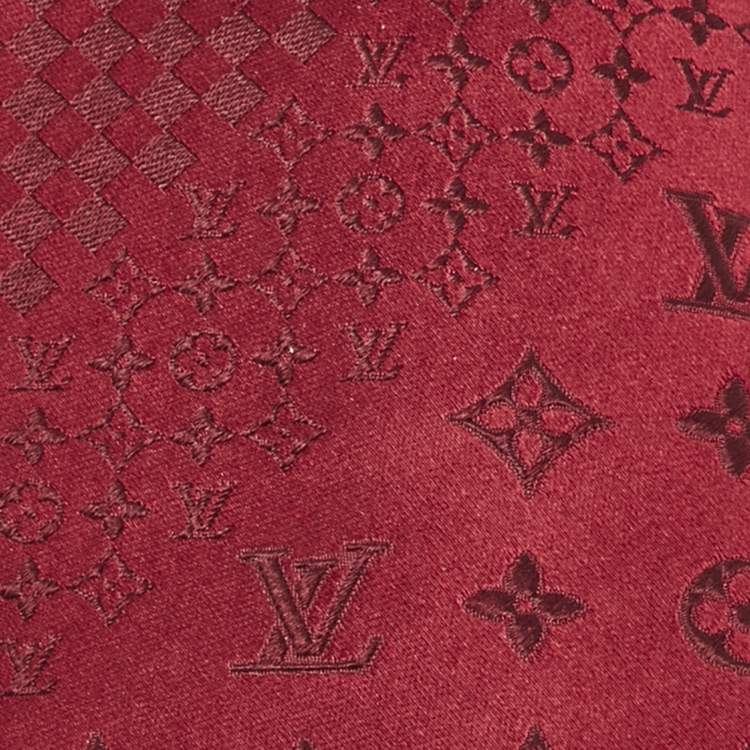Pre Owned Louis Vuitton Burgundy Monogram Silk Traditional Silk