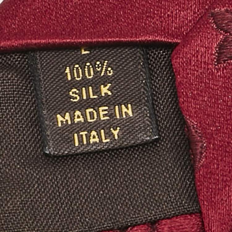 Pre Owned Louis Vuitton Burgundy Monogram Silk Traditional Silk