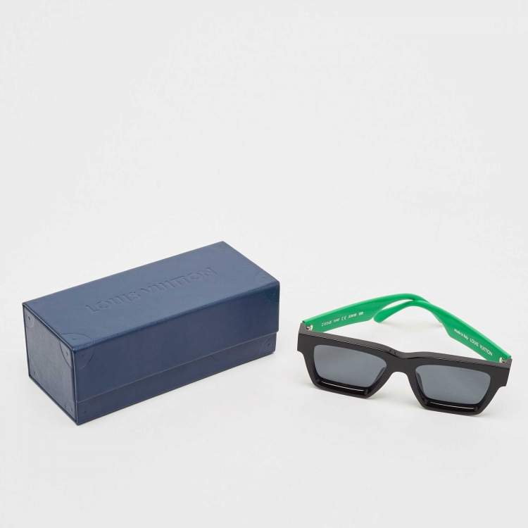 Pre Owned Louis Vuitton Black/Green Z1556E Pop Square Sunglasses