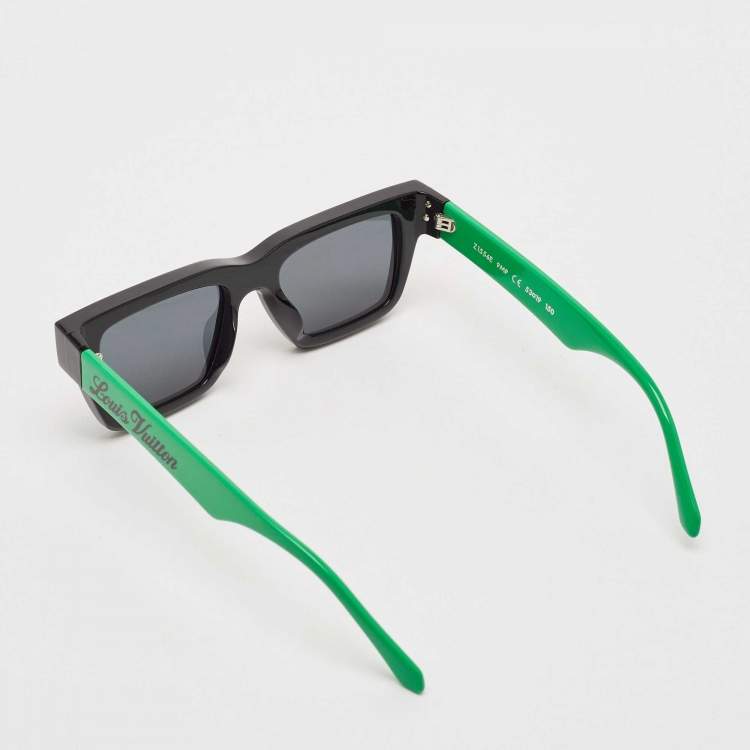 Pre Owned Louis Vuitton Black/Green Z1556E Pop Square Sunglasses