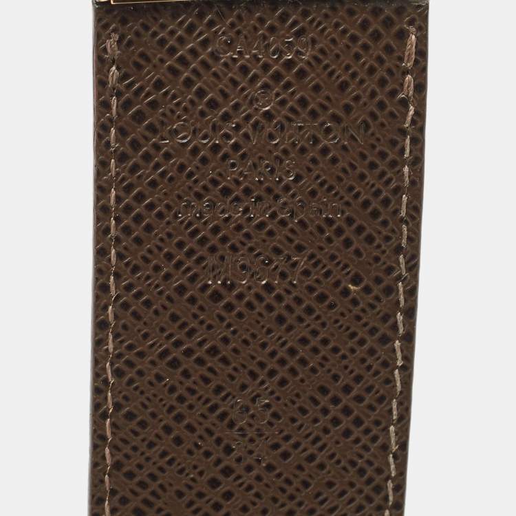 Pre Owned Louis Vuitton Damier Ebene Canvas Inventeur Reversible Belt 85CM