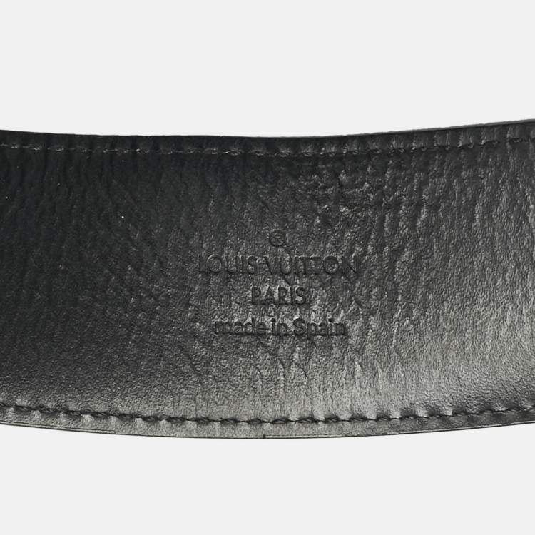 Pre Owned Louis Vuitton Damier Graphite Canvas LV Initiales Belt 105CM