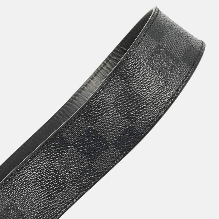 Pre Owned Louis Vuitton Damier Graphite Canvas LV Initiales Belt 105CM