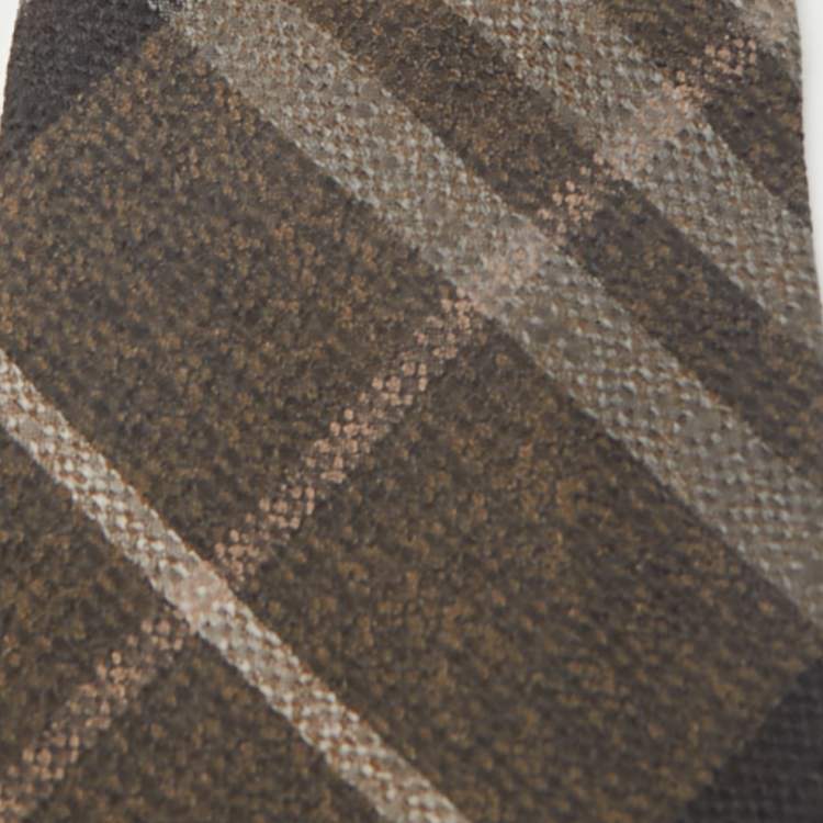 Pre Owned Louis Vuitton Grey Silk Checks Classic Tie 