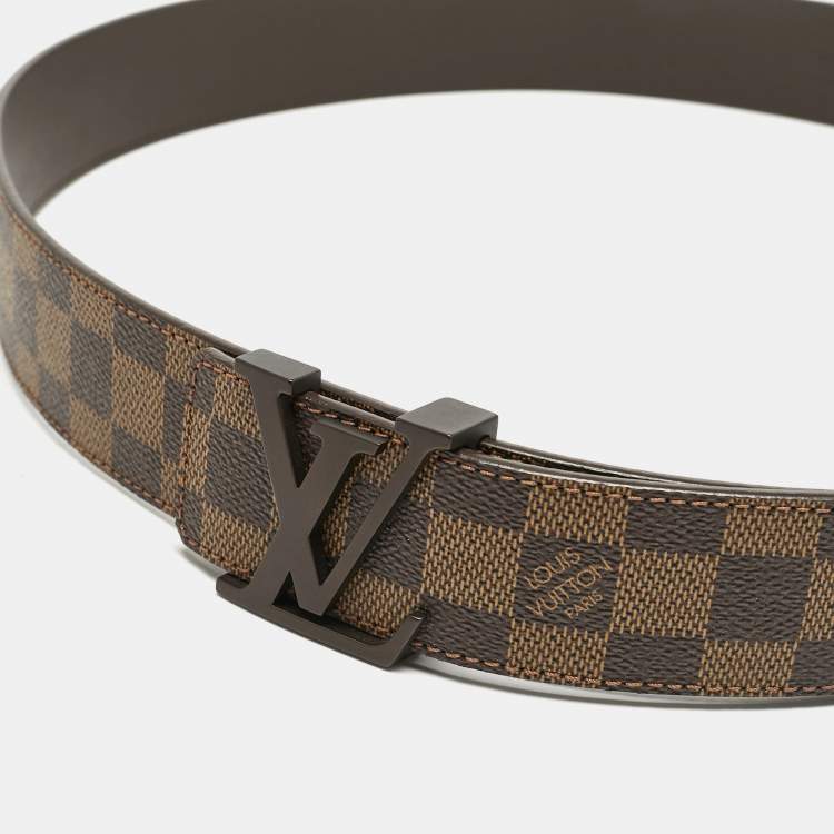 Pre Owned Louis Vuitton Damier Ebene Canvas LV Initiales Belt 110 CM
