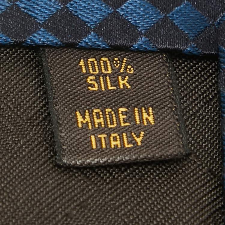 Pre Owned Louis Vuitton Blue/Black Damier Silk Tie