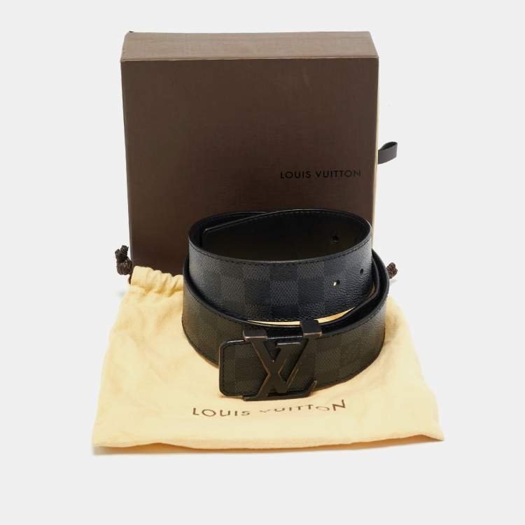 Pre Owned Louis Vuitton Damier Graphite Canvas LV Initiales Belt 90 CM