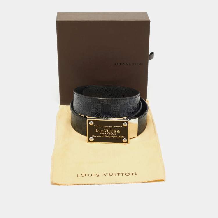 Pre Owned Louis Vuitton Damier Graphite Canvas Inventeur Reversible Belt 95 CM