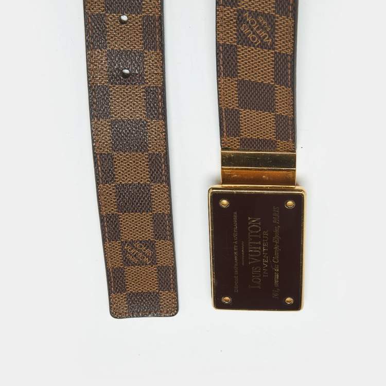 Pre Owned Louis Vuitton Damier Ebene Canvas Inventeur Reversible Belt 100 CM