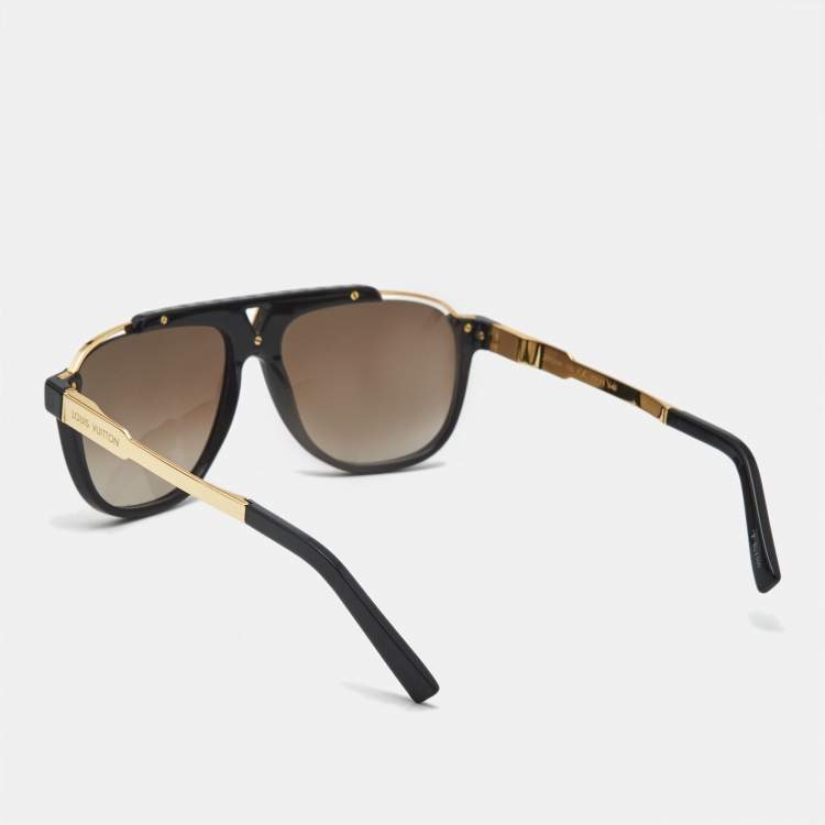 Pre Owned Louis Vuitton Black/Gold Gradient Z0936W Mascot Sunglasses