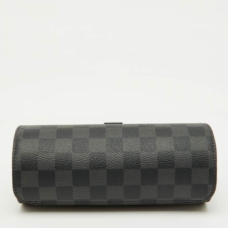 Pre Owned Louis Vuitton Damier Graphite Canvas 3 Watch Case