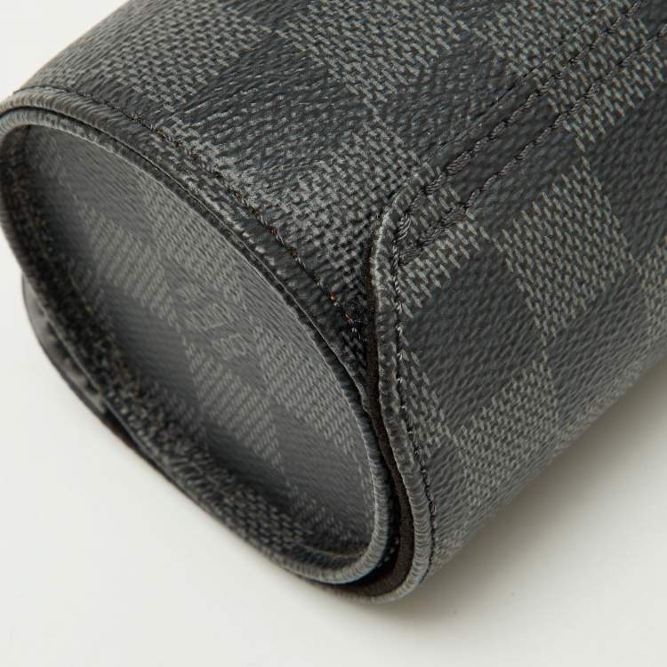 Pre Owned Louis Vuitton Damier Graphite Canvas 3 Watch Case