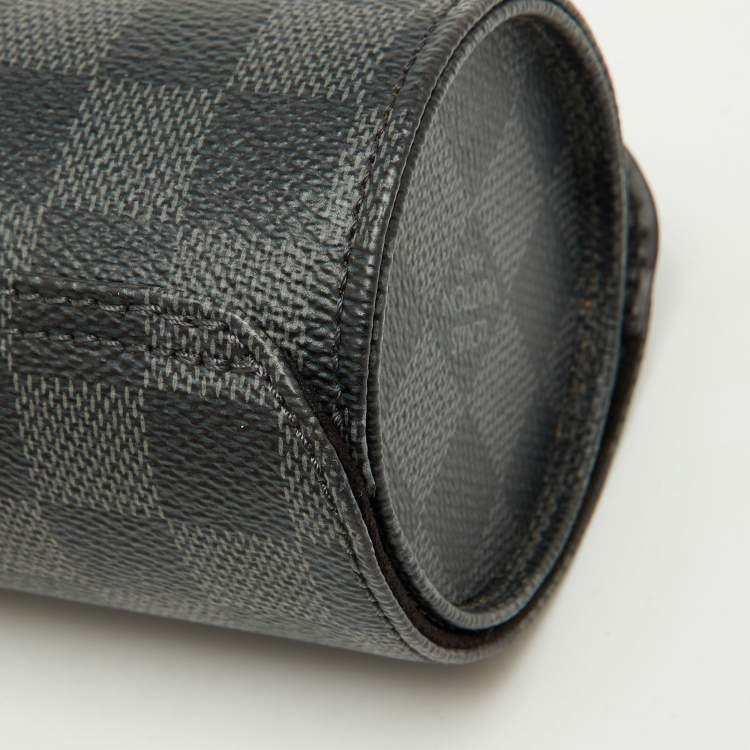 Pre Owned Louis Vuitton Damier Graphite Canvas 3 Watch Case