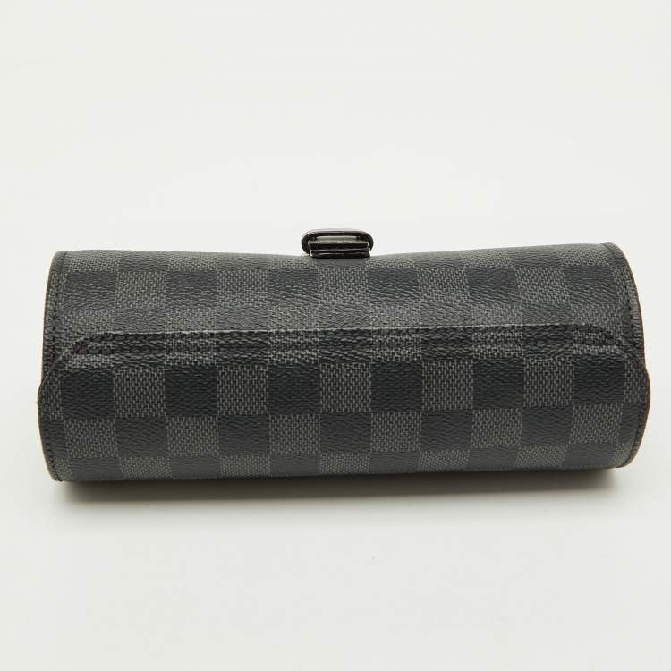 Pre Owned Louis Vuitton Damier Graphite Canvas 3 Watch Case