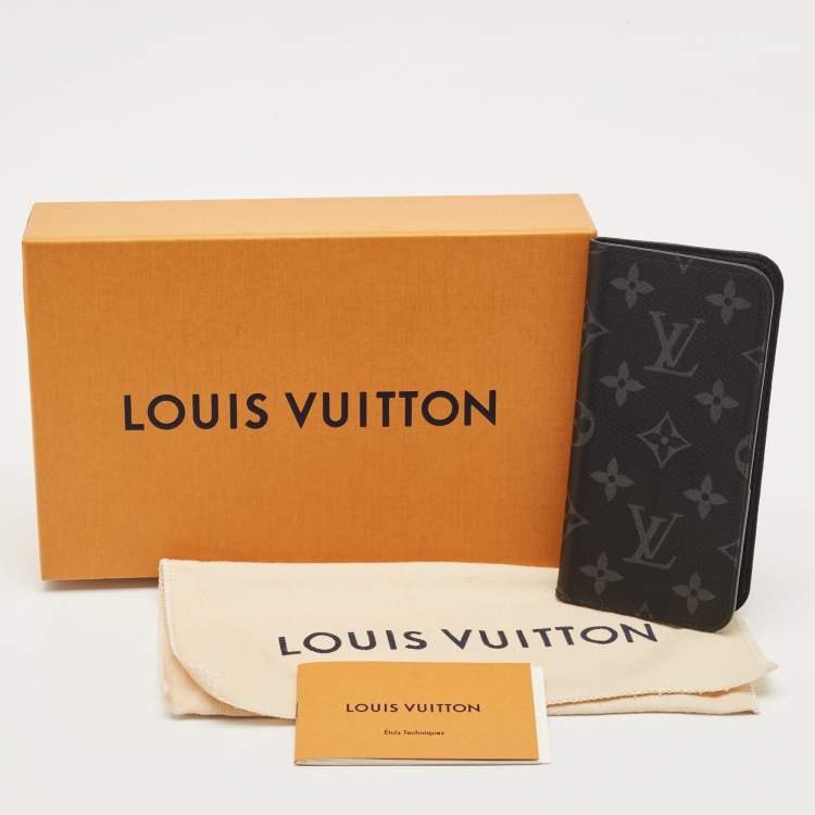 Pre Owned Louis Vuitton Monogram Eclipse Canvas iPhone X Folio Case