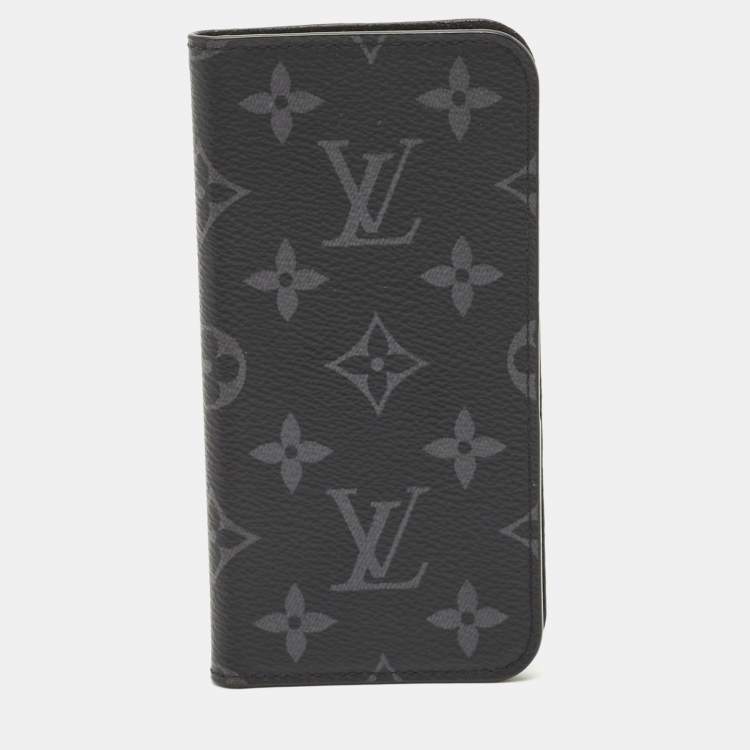Pre Owned Louis Vuitton Monogram Eclipse Canvas iPhone X Folio Case