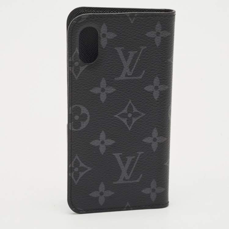 Pre Owned Louis Vuitton Monogram Eclipse Canvas iPhone X Folio Case